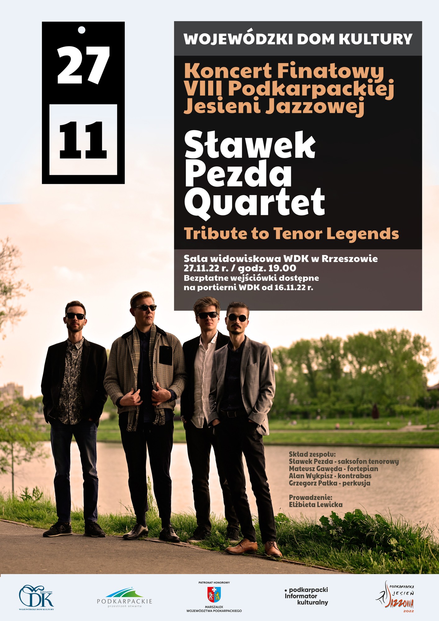 zdjęcie plakatu - Koncert Finałowy PJJ – Sławek Pezda Quartet - Tribute to Tenor Legends 